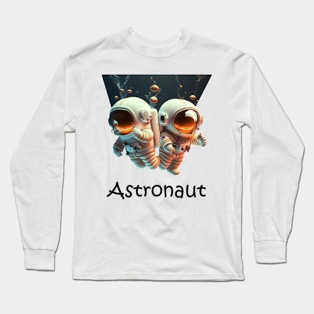 Ufos astronauts underwater Long Sleeve T-Shirt by Kileykite 